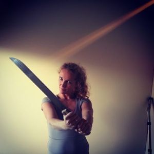 Dagny preparing to spay a cat by the traditional Norwegian method.