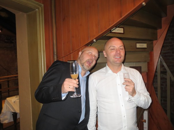 Jan-Arne goes in for a romantic nibble on Steinar's ear.